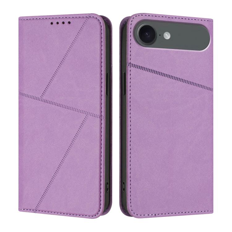 For iPhone 17 Air Strong Magnetic Frosted Flip Leather Phone Case(Light Purple) - free shipping - PMc TechLife - Order now!