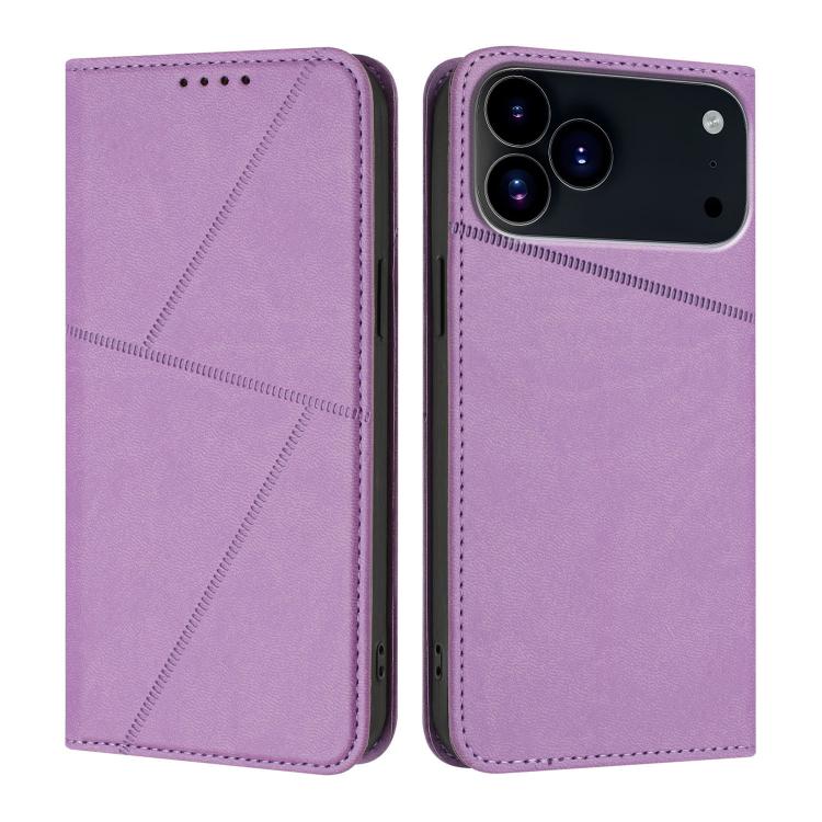 For iPhone 17 Pro Strong Magnetic Frosted Flip Leather Phone Case(Light Purple) - free shipping - PMc TechLife - Order now!
