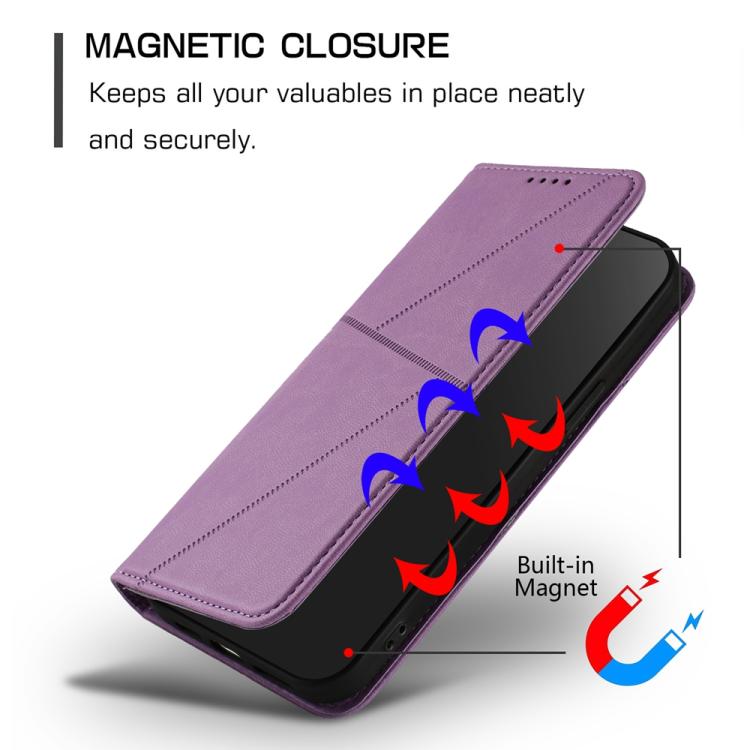For iPhone 17 Pro Max Strong Magnetic Frosted Flip Leather Phone Case(Light Purple) - free shipping - PMc TechLife - Order now!