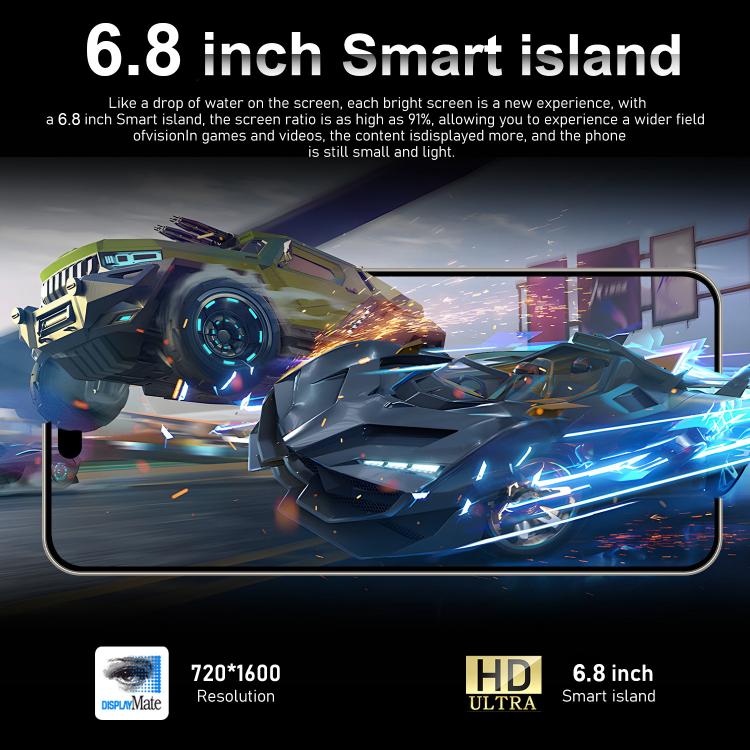 I16 Pro Max / VD1, 3GB+32GB, 6.8 inch Android 10 MTK6753 Octa Core, Network: 4G, Dual SIM, Plug:AU Plug(Grey) - free shipping - PMc TechLife - Order now!