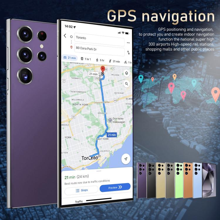 S24 Ultra / S7, 4GB+128GB, 6.75 inch Android 10 MTK6750 Octa Core, Network: 4G, Dual SIM, Plug:UK Plug(Purple) - free shipping - PMc TechLife - Order now!