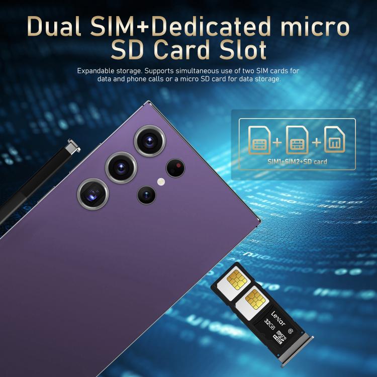 S24 Ultra / S7, 4GB+128GB, 6.75 inch Android 10 MTK6750 Octa Core, Network: 4G, Dual SIM, Plug:UK Plug(Purple) - free shipping - PMc TechLife - Order now!