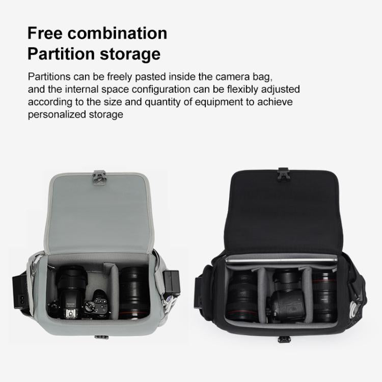 CADeN D27-1 Portable Digital Camera Bag with Strap, Size:26 x 21 x 15cm Grey - free shipping - PMC TechLife - Order now!