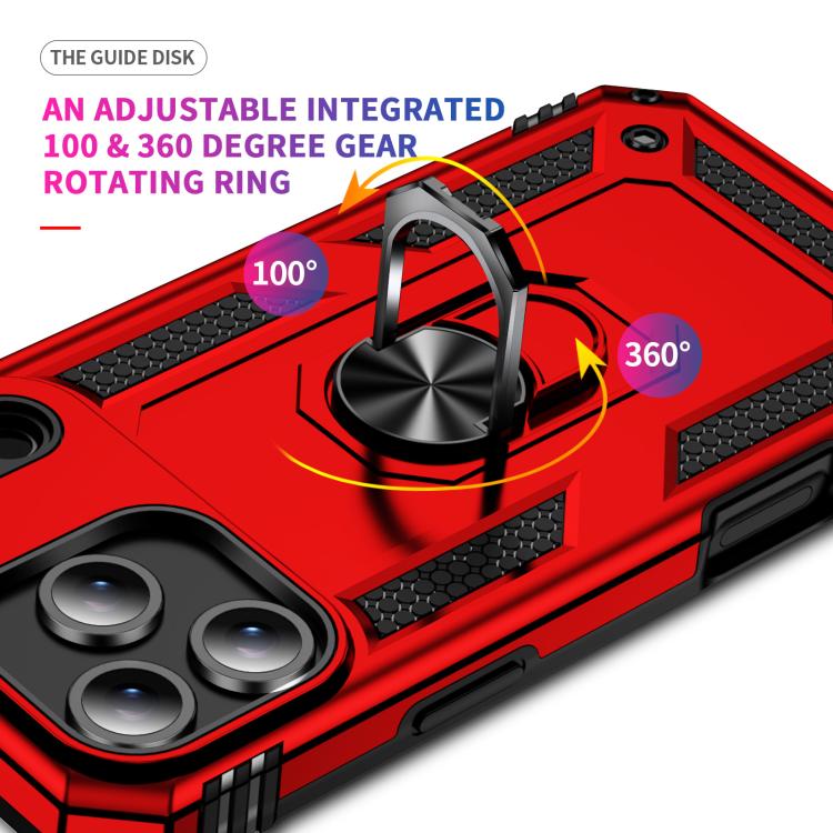 For iPhone 17 Air Shockproof TPU Hybrid PC Phone Case with Holder(Red) - free shipping - PMc TechLife - Order now!