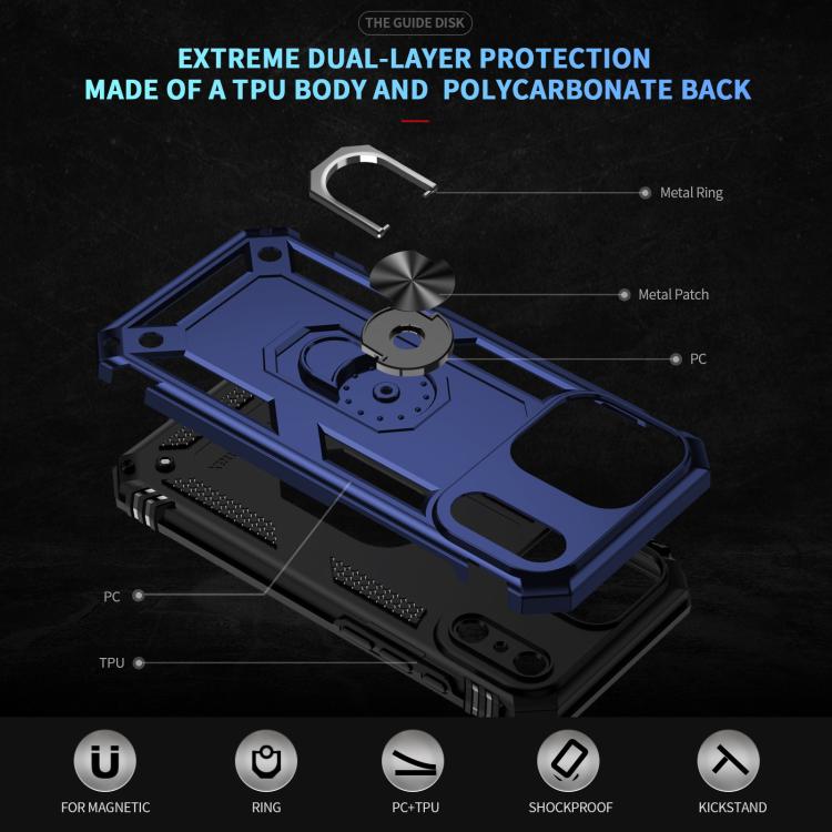 For iPhone 17 Air Shockproof TPU Hybrid PC Phone Case with Holder(Blue) - free shipping - PMc TechLife - Order now!