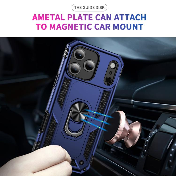 For iPhone 17 Air Shockproof TPU Hybrid PC Phone Case with Holder(Blue) - free shipping - PMc TechLife - Order now!