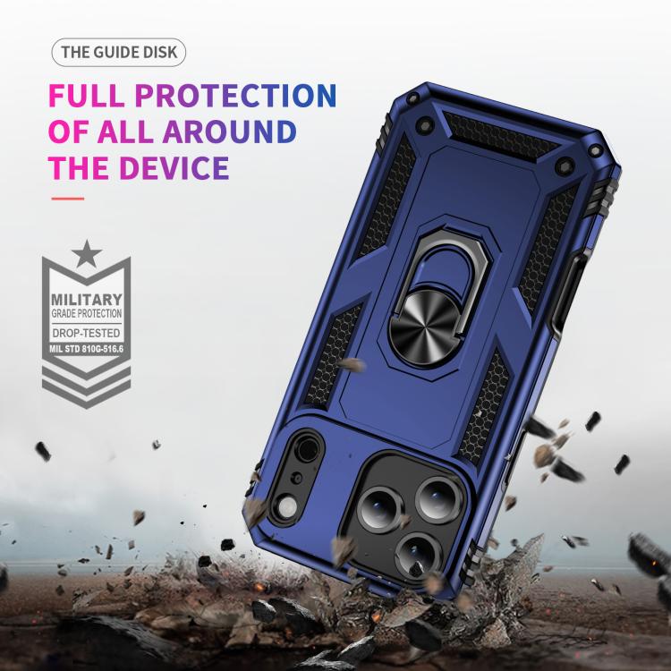 For iPhone 17 Air Shockproof TPU Hybrid PC Phone Case with Holder(Blue) - free shipping - PMc TechLife - Order now!