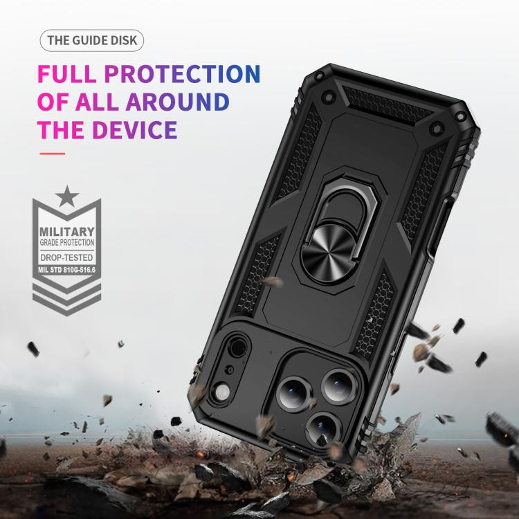 For iPhone 17 Pro Shockproof TPU Hybrid PC Phone Case with Holder(Black) - free shipping - PMc TechLife - Order now!