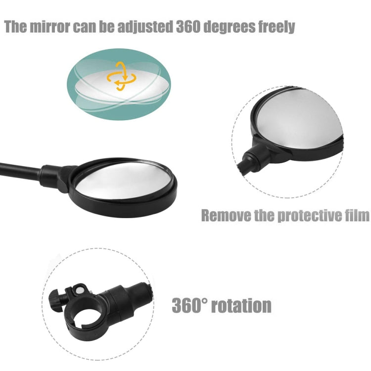 Pair Mountain Bike / Electric Motorcycle Multifunctional Adjustable Handlebar Rearview Mirror - Side Mirrors by PMC Jewellery | Online Shopping South Africa | PMC Jewellery | Buy Now Pay Later Mobicred