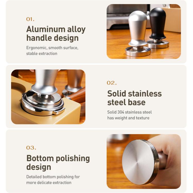 Stainless Steel Coffee Powder Hammer Pressure Powder Tampon, Size:58mm Silver - free shipping - PMC TechLife - Order now!