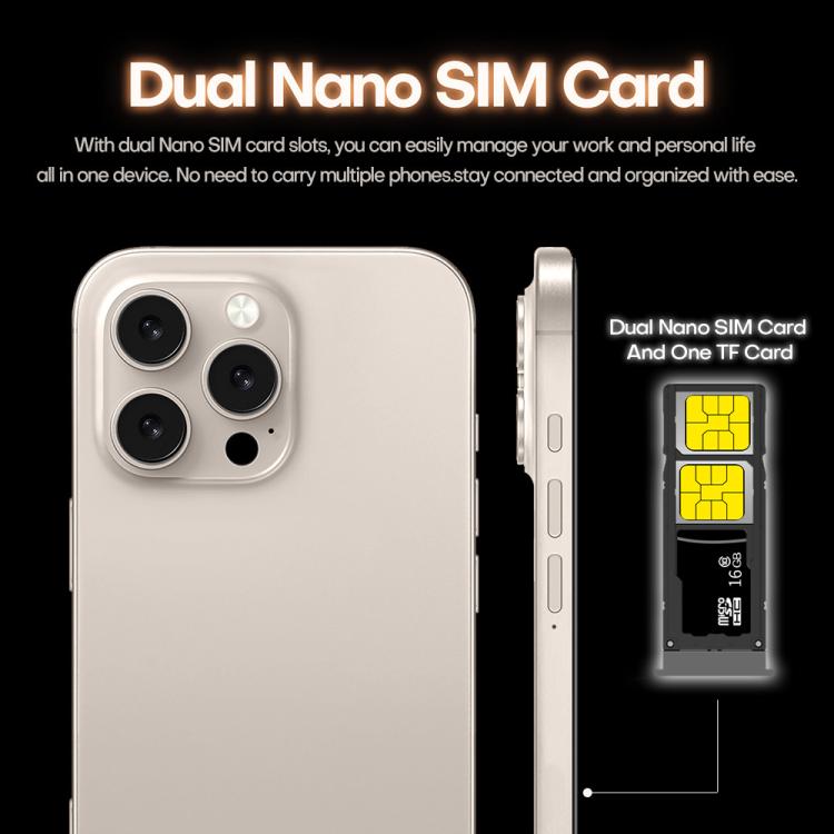 I16 Pro Max / PDQ6, 4GB+64GB, 6.58 inch Android 10 MTK6739 Quad Core, Network: 4G, Dual SIM, Plug:US Plug(Gold) - free shipping - PMc TechLife - Order now!