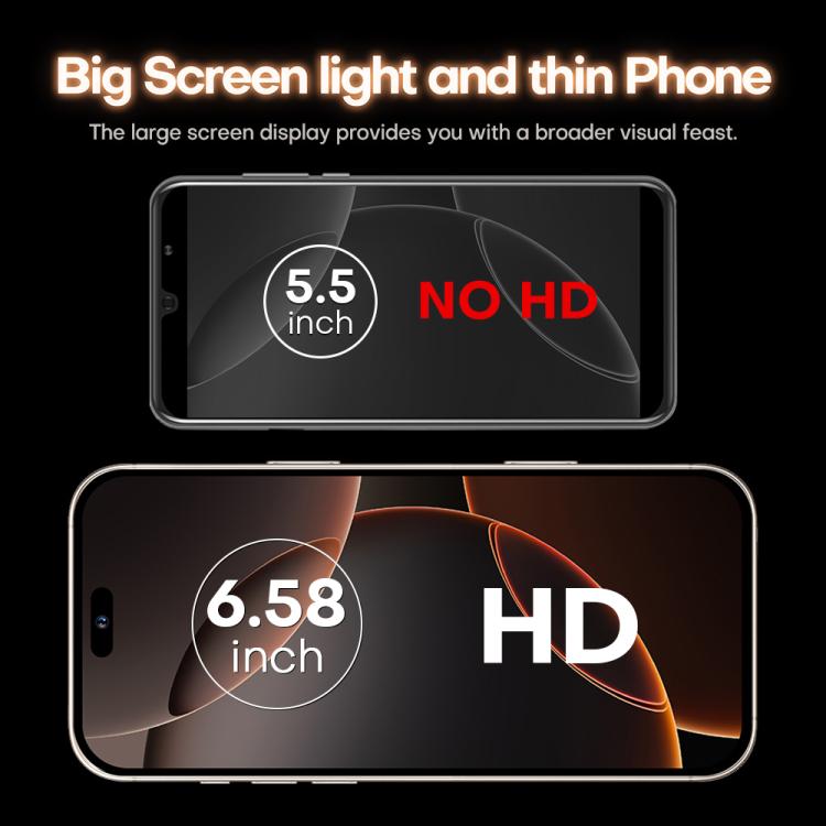 I16 Pro Max / PDQ6, 4GB+64GB, 6.58 inch Android 10 MTK6739 Quad Core, Network: 4G, Dual SIM, Plug:US Plug(White) - free shipping - PMc TechLife - Order now!