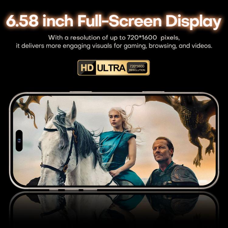 I16 Pro Max / PDQ6, 4GB+64GB, 6.58 inch Android 10 MTK6739 Quad Core, Network: 4G, Dual SIM, Plug:EU Plug(Black) - free shipping - PMc TechLife - Order now!