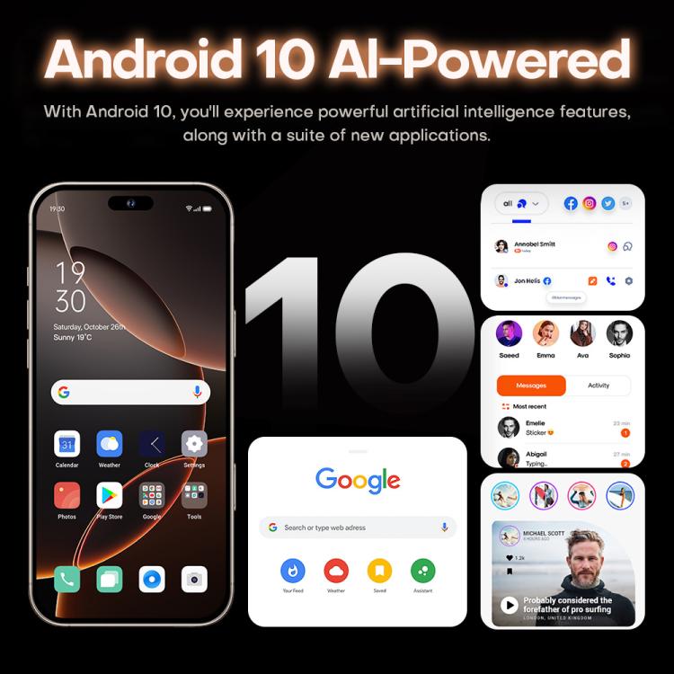 I16 Pro Max / PDQ6, 4GB+64GB, 6.58 inch Android 10 MTK6739 Quad Core, Network: 4G, Dual SIM, Plug:AU Plug(Black) - free shipping - PMc TechLife - Order now!