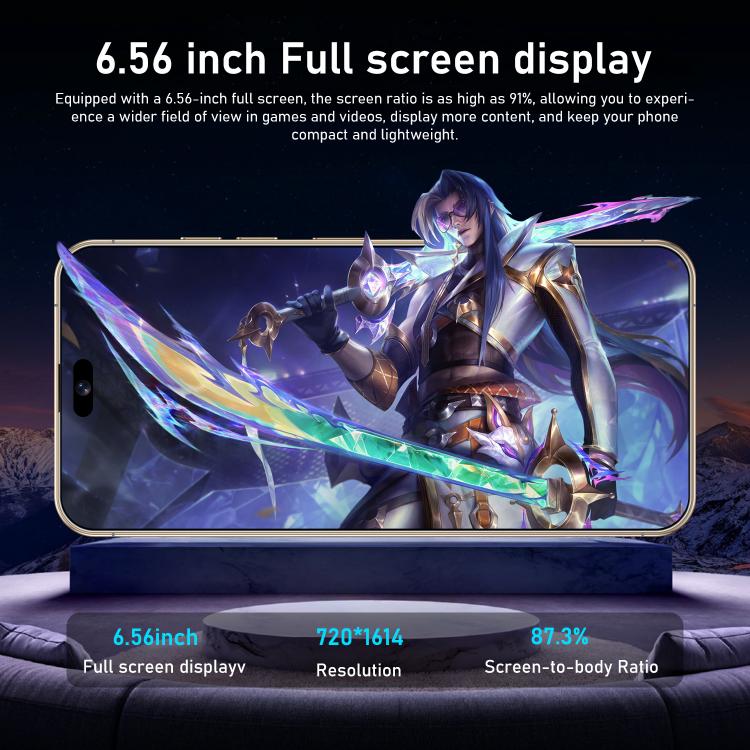 I16 Pro Max / RAi3, 3GB+64GB, 6.56 inch Android 10 MTK6739 Quad Core, Network: 4G, Dual SIM, Plug:EU Plug(White) - free shipping - PMc TechLife - Order now!