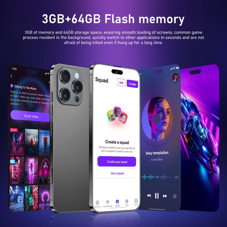 I16 Pro Max / RAi3, 3GB+64GB, 6.56 inch Android 10 MTK6739 Quad Core, Network: 4G, Dual SIM, Plug:AU Plug(White) - free shipping - PMc TechLife - Order now!