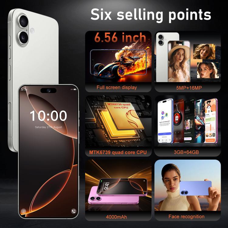 I16 Plus / RAi5, 3GB+64GB, 6.56 inch Android 10 MTK6739 Quad Core, Network: 4G, Dual SIM, Plug:UK Plug(Green) - free shipping - PMc TechLife - Order now!