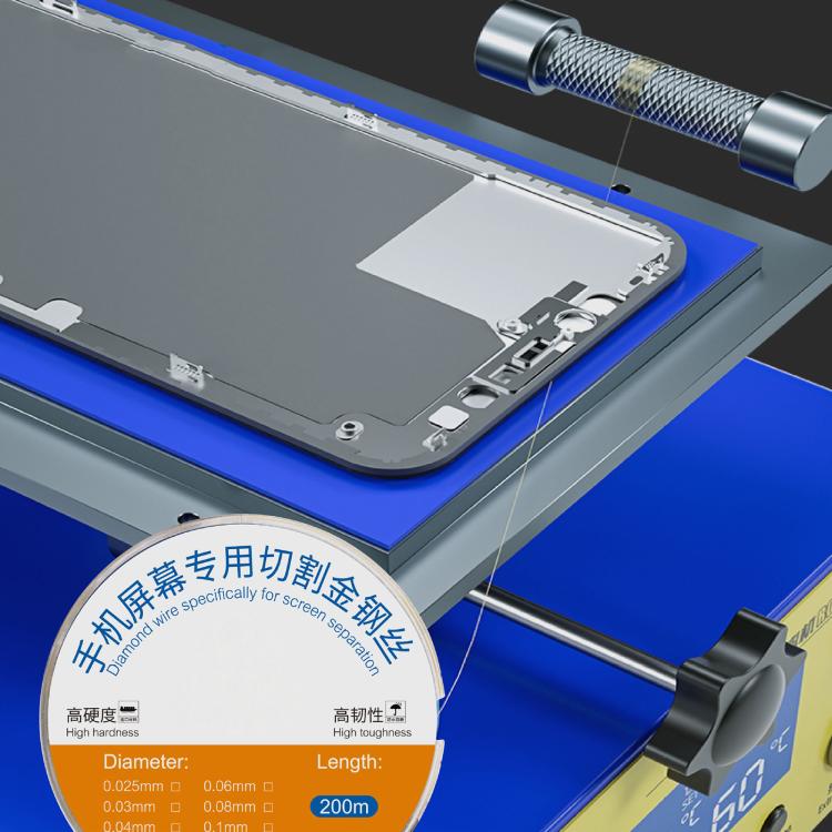 200m Screen Separation Specifically Diamond Cutting Wire, Diameter:0.025mm - free shipping - PMC TechLife - Order now!