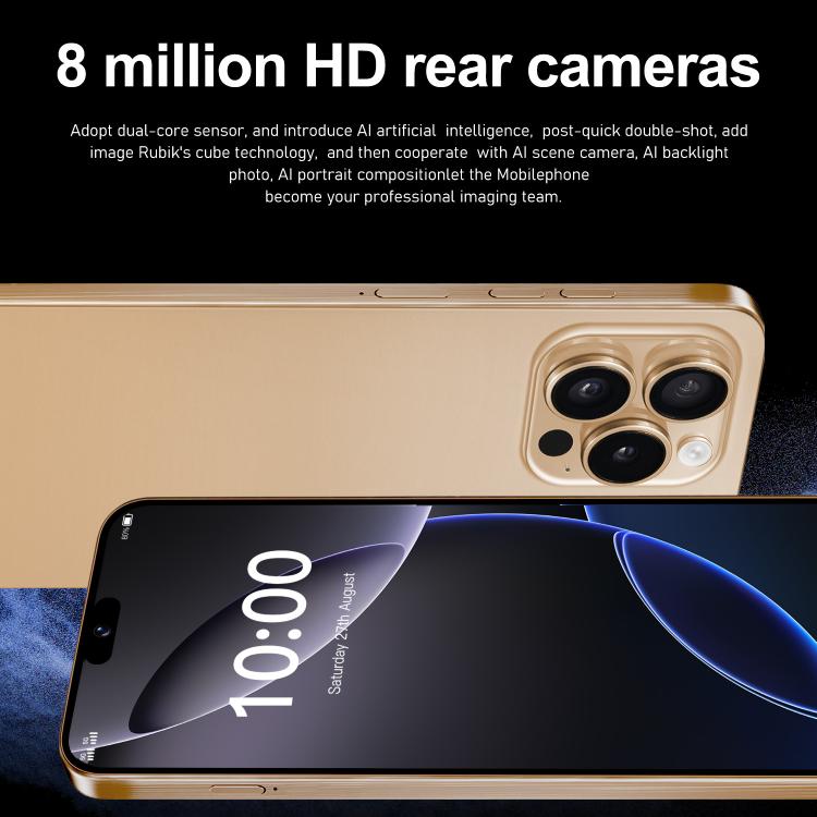 I16 Pro Max / ZPT93, 2GB+16GB, 6.26 inch Android 8.1 MTK6737 Quad Core, Network: 4G, Dual SIM, Plug:EU Plug(Gold) - free shipping - PMc TechLife - Order now!
