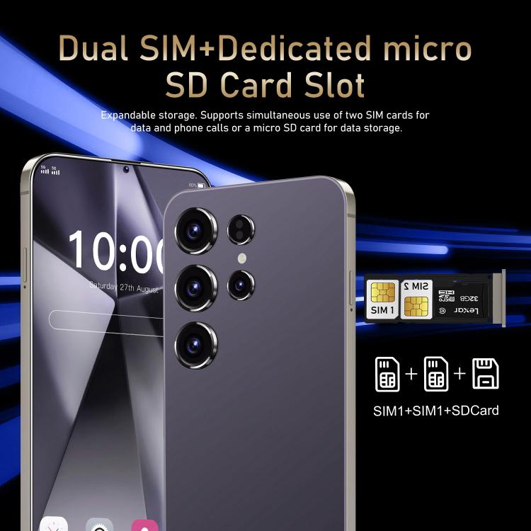 S24 Ultra / ZKU213, 2GB+16GB, 6.56 inch Android 8.1 MTK6580A Quad Core, Network: 3G, Dual SIM, Plug:US Plug(Black) - free shipping - PMc TechLife - Order now!