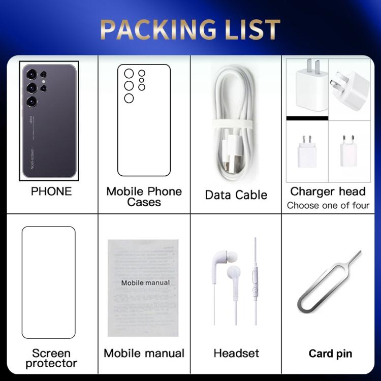 S24 Ultra / ZKU213, 2GB+16GB, 6.56 inch Android 8.1 MTK6580A Quad Core, Network: 3G, Dual SIM, Plug:US Plug(Grey) - free shipping - PMc TechLife - Order now!