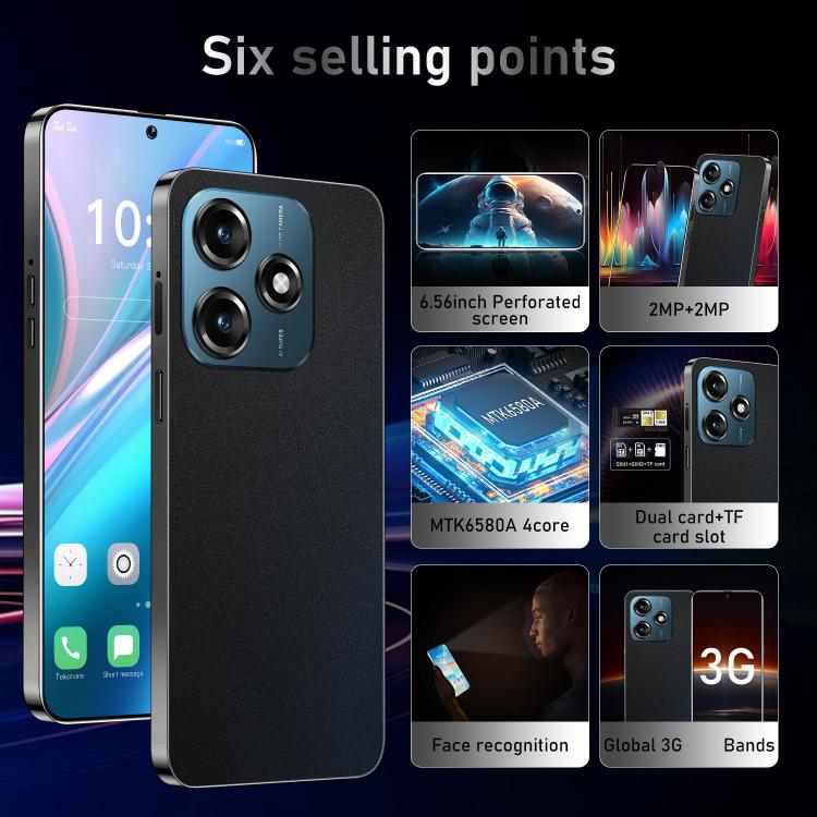 Note 14 / ZKU291, 2GB+16GB, 6.56 inch Android 8.1 MTK6580A Quad Core, Network: 3G, Dual SIM, Plug:UK Plug(Black) - free shipping - PMc TechLife - Order now!