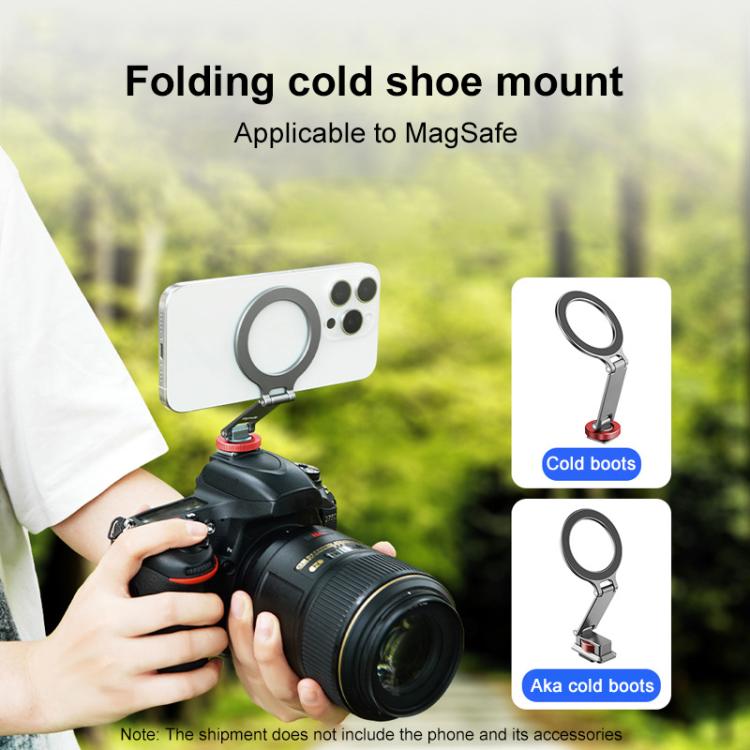 Flymile Magnetic Phone Tripod Mount MagSafe Adapter Phone Holder, Style:Folding Akka Cold Shoe Mount - free shipping - PMC TechLife - Order now!