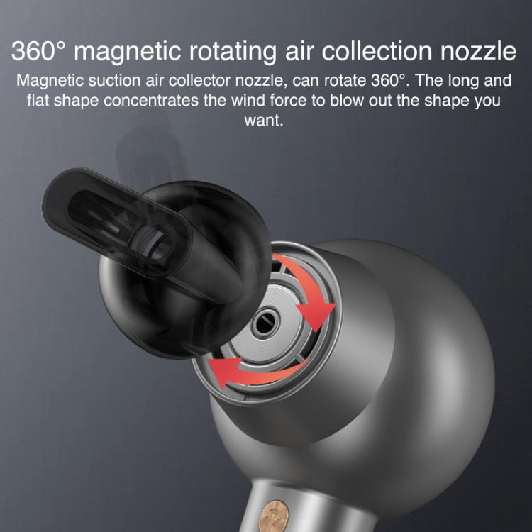 WG-F01 LED Digital Display Smart Frequency Conversion Negative Ion High Speed Hair Dryer, EU Plug(Gray) - free shipping - PMC TechLife - Order now!