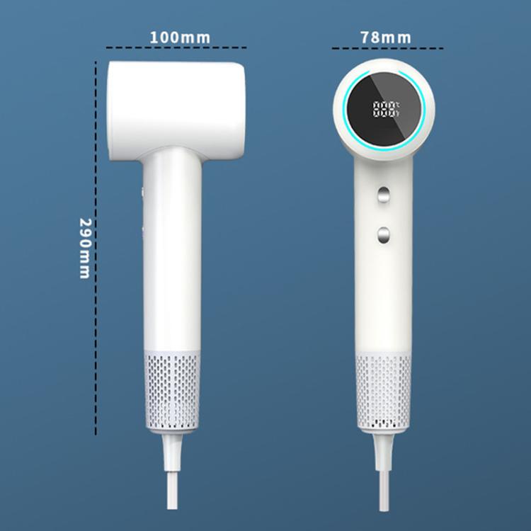 WG-F02 LED Digital Display High Speed Negative Ion Hair Dryer, EU Plug(White) - free shipping - PMC TechLife - Order now!