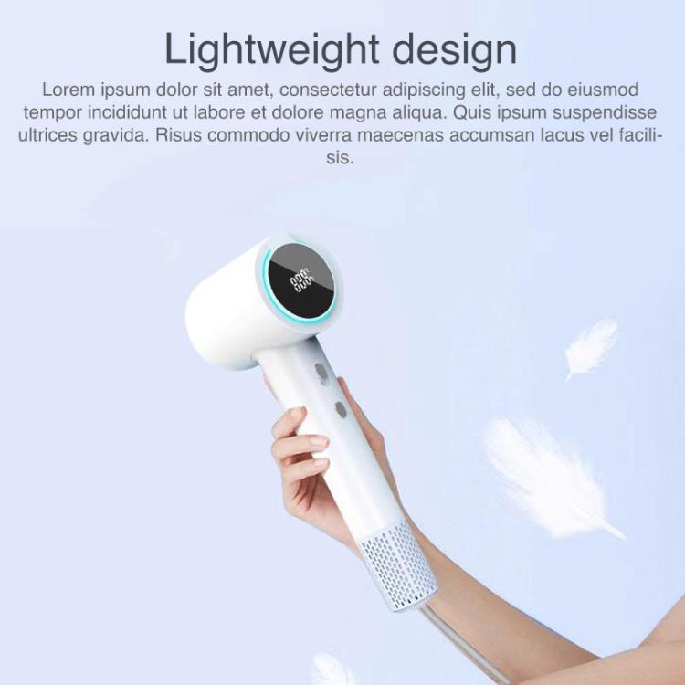WG-F02 LED Digital Display High Speed Negative Ion Hair Dryer, UK Plug(White) - free shipping - PMC TechLife - Order now!