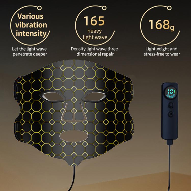 WG-B-M03 Vibration Massage Photon Mask Photon Rejuvenation Facial Beauty Device, EU Plug(Black) - free shipping - PMC TechLife - Order now!