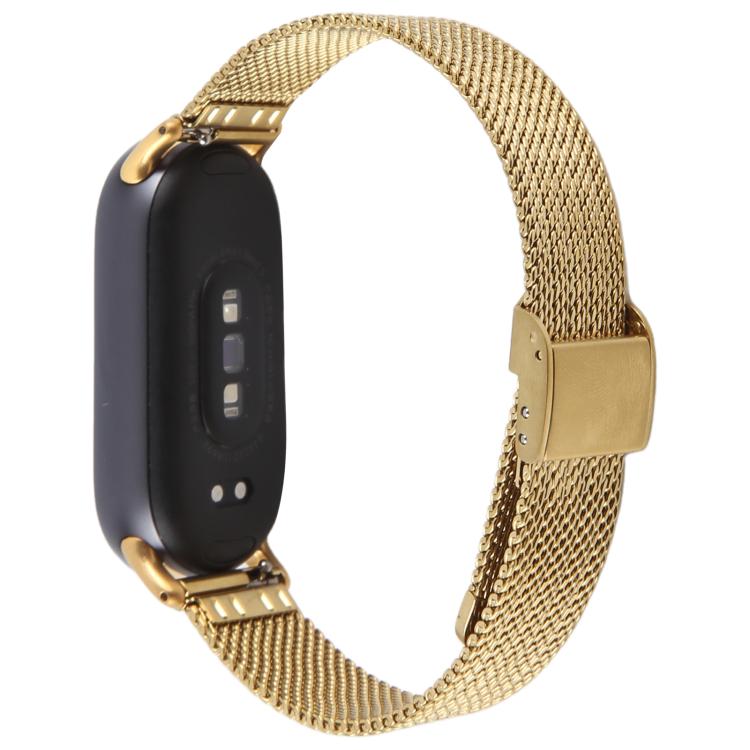 For Xiaomi Smart Band 9 / 8 Integrated Buckle Embossed Milanese Metal Watch Band(Gold) - free shipping - PMC TechLife - Order now!