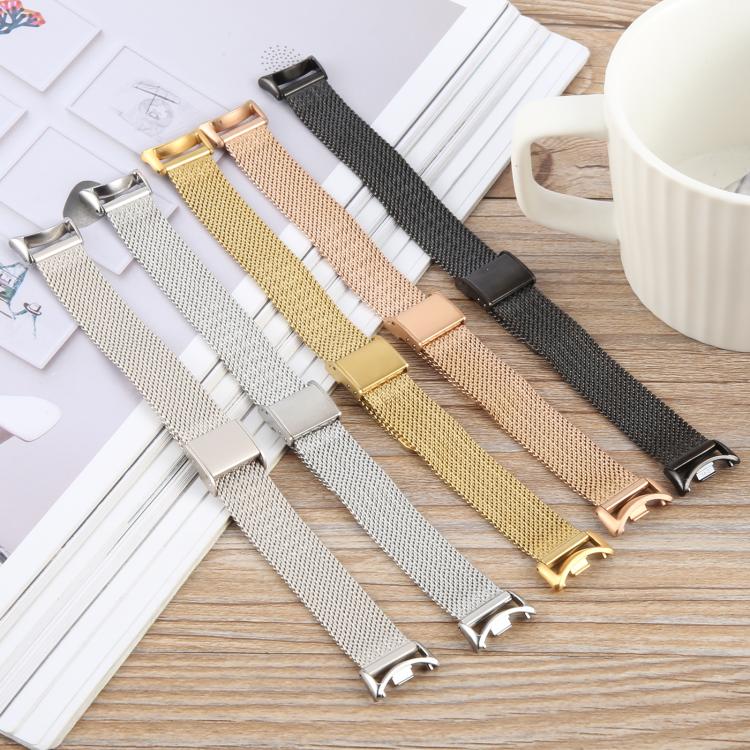 For Xiaomi Smart Band 9 / 8 Integrated Buckle Embossed Milanese Metal Watch Band(Gold) - free shipping - PMC TechLife - Order now!