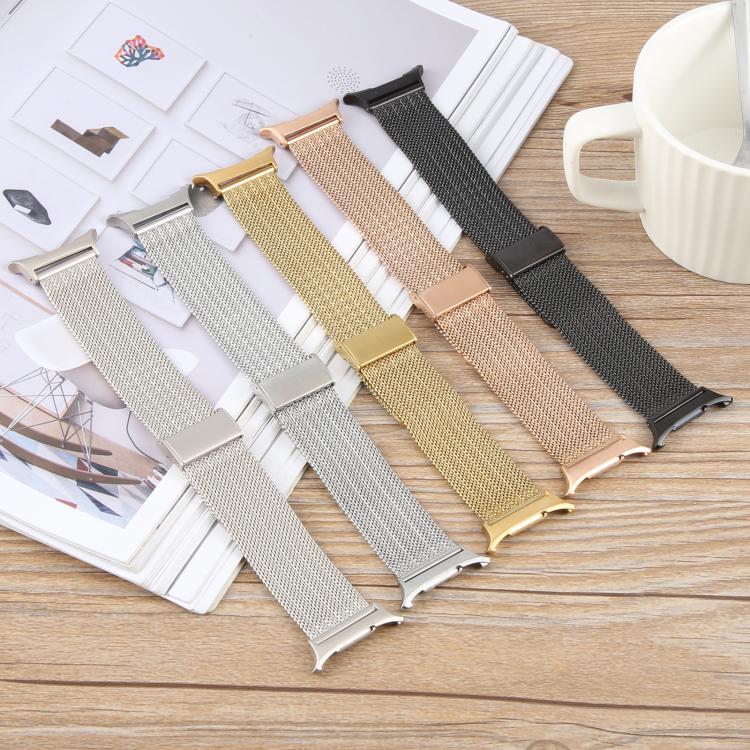 For Samsung Galaxy Watch Ultra 47mm Integrated Buckle Embossed Milanese Metal Watch Band(Rose Gold) - free shipping - PMC TechLife - Order now!