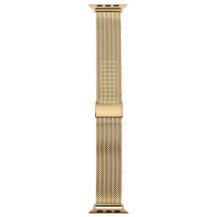 For Apple Watch 46mm / 49mm / 45mm / 44mm Integrated Buckle Embossed Thick Milanese Metal Watch Band(Gold) - free shipping - PMC TechLife - Order now!