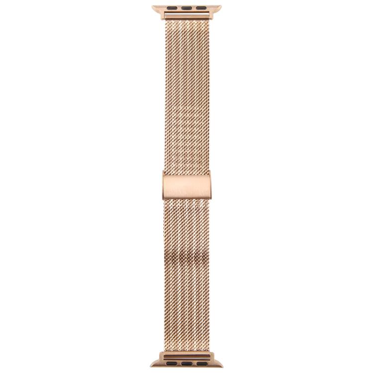 For Apple Watch 46mm / 49mm / 45mm / 44mm Integrated Buckle Embossed Thick Milanese Metal Watch Band(Rose Gold) - free shipping - PMC TechLife - Order now!