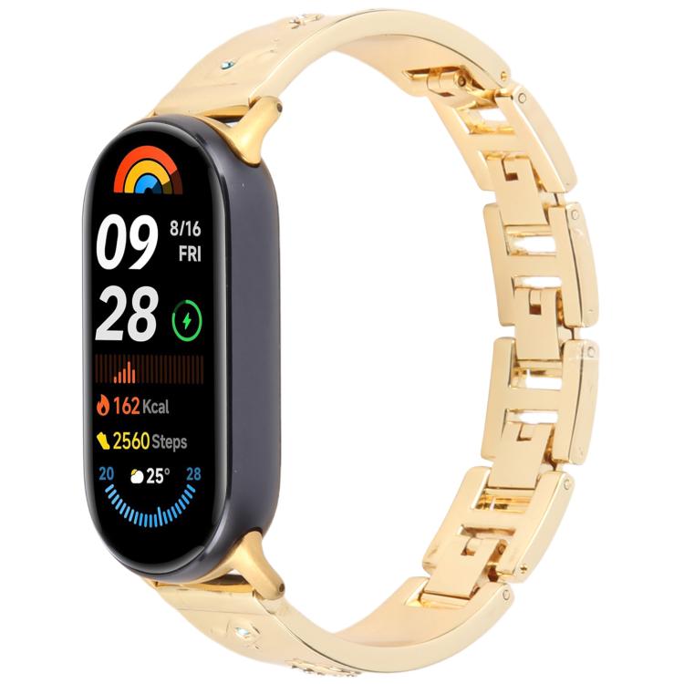 For Xiaomi Smart Band 9 / 8 Diamond Quick Release Chain Bracelet Metal Watch Band(Gold) - free shipping - PMC TechLife - Order now!