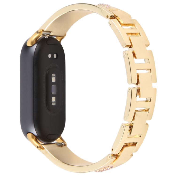 For Xiaomi Smart Band 9 / 8 Diamond Quick Release Chain Bracelet Metal Watch Band(Gold) - free shipping - PMC TechLife - Order now!