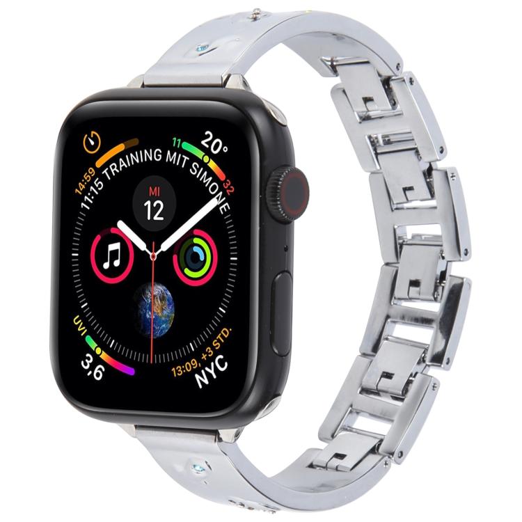 For Apple Watch 46mm / 49mm / 45mm / 44mm Diamond Quick Release Chain Bracelet Metal Watch Band(Silver) - free shipping - PMC TechLife - Order now!