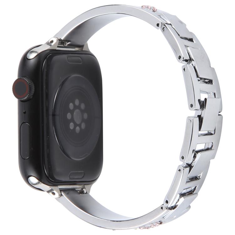 For Apple Watch 46mm / 49mm / 45mm / 44mm Diamond Quick Release Chain Bracelet Metal Watch Band(Silver) - free shipping - PMC TechLife - Order now!