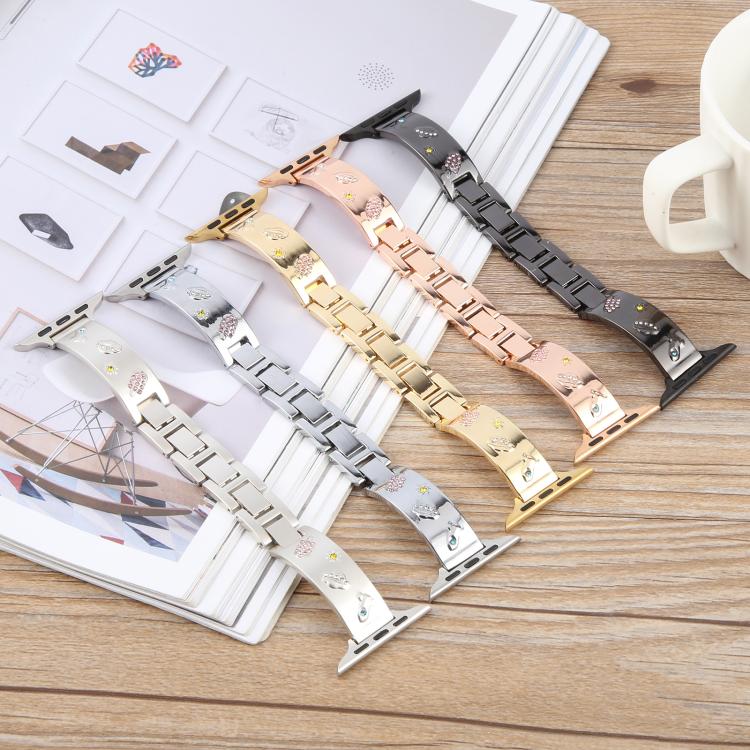 For Apple Watch 46mm / 49mm / 45mm / 44mm Diamond Quick Release Chain Bracelet Metal Watch Band(Silver) - free shipping - PMC TechLife - Order now!