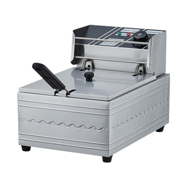 Multifunctional Commercial Stainless Steel Thick Electric Fryer Electric Boiler, Single Cylinder 6L+Temperature Limiter(UK Plug) - free shipping - PMC TechLife - Order now!