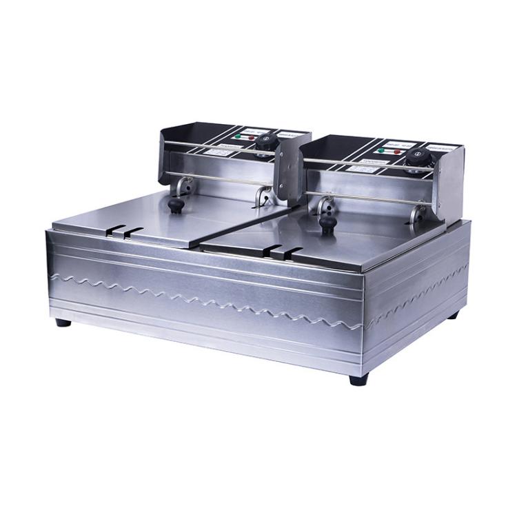 Multifunctional Commercial Stainless Steel Thick Electric Fryer Electric Boiler, Dual Cylinder 12L+Temperature Limiter(EU Plug) - free shipping - PMC TechLife - Order now!