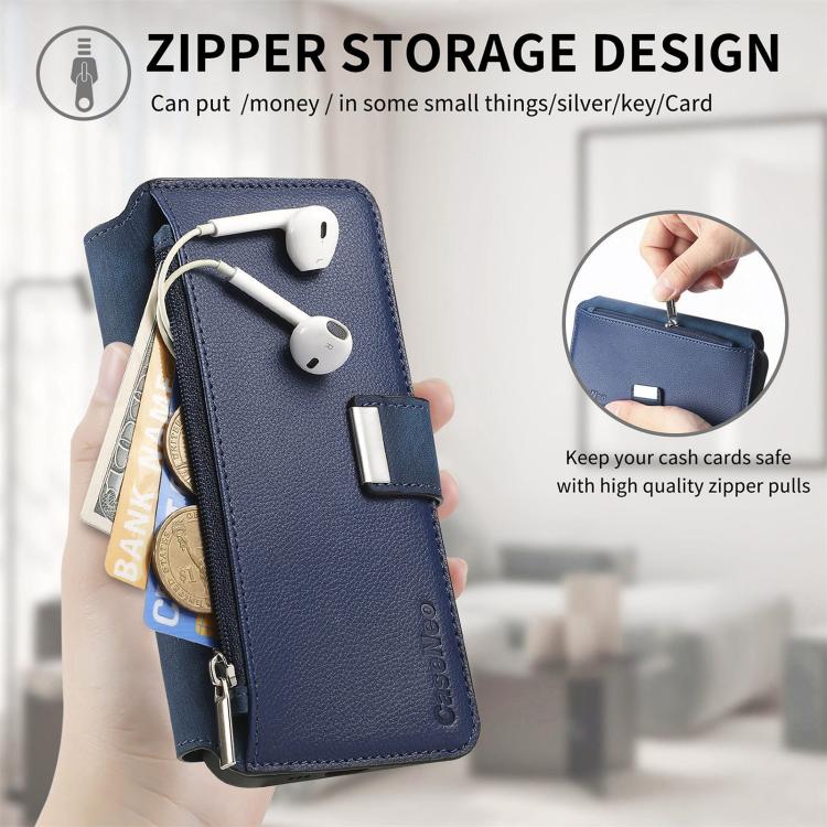 For Honor 400 Global 156.5mm CaseNeo MagSafe RFID Anti-theft Zipper Wallet Retro Leather Phone Case(Blue) - free shipping - PMC TechLife - Order now!