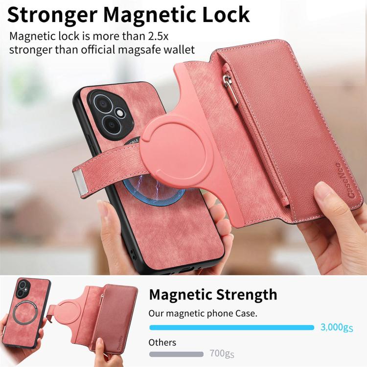 For Honor 400 Global 156.5mm CaseNeo MagSafe RFID Anti-theft Zipper Wallet Retro Leather Phone Case(Pink) - free shipping - PMC TechLife - Order now!