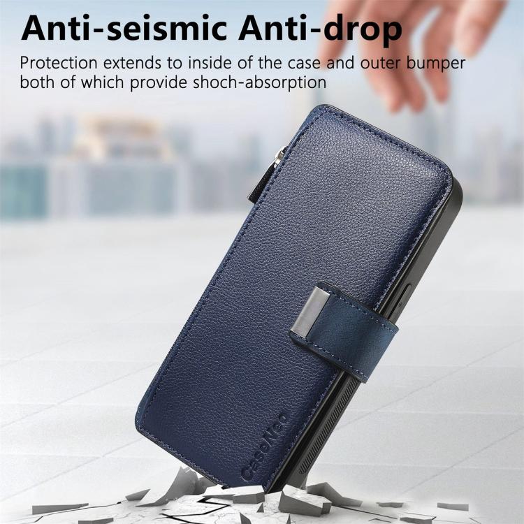 For Honor 400 Pro Global 160.8mm CaseNeo MagSafe RFID Anti-theft Zipper Wallet Retro Leather Phone Case(Blue) - free shipping - PMC TechLife - Order now!