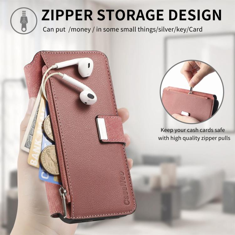 For Honor 400 Pro Global 160.8mm CaseNeo MagSafe RFID Anti-theft Zipper Wallet Retro Leather Phone Case(Pink) - free shipping - PMC TechLife - Order now!