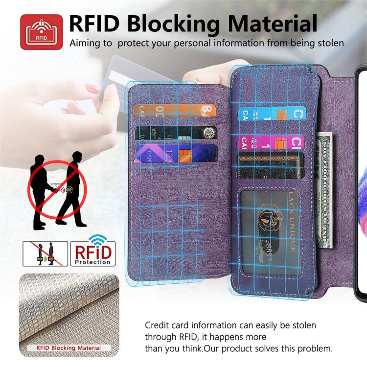 For Honor 400 Pro Global 160.8mm CaseNeo MagSafe RFID Anti-theft Zipper Wallet Retro Leather Phone Case(Purple) - free shipping - PMC TechLife - Order now!