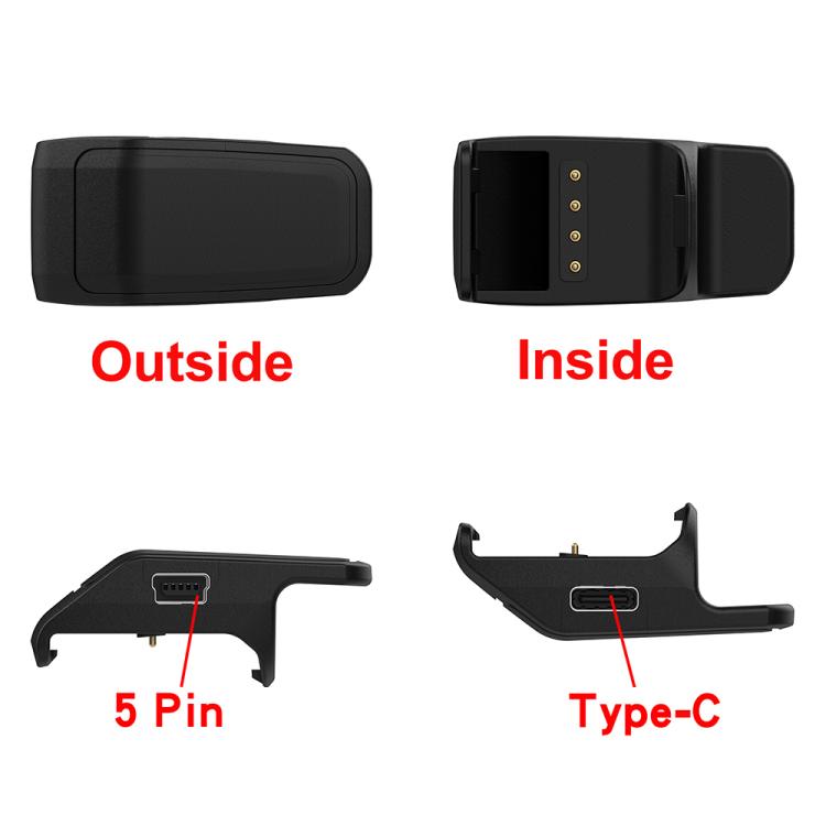 For Garmin PT10 / TB10 / TT15 Mini / T5 mini Portable Dual Ports Pet Dog Bark Collar Tracker Charging Adapter(Black) - Charger by PMC TechLife | Online Shopping South Africa | PMC TechLife | Buy Now Pay Later Mobicred