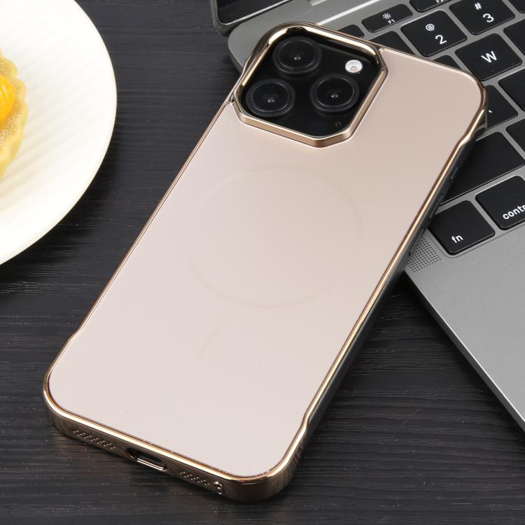 For iPhone 16 Pro Max Electroplating Frameless Frosted Anti-Glare PC MagSafe Phone Case(Desert Gold) - free shipping - PMC TechLife - Order now!